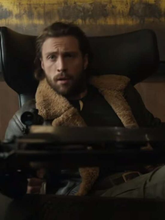 Kraven The Hunter 2023 Aaron Taylor Shearling Jacket