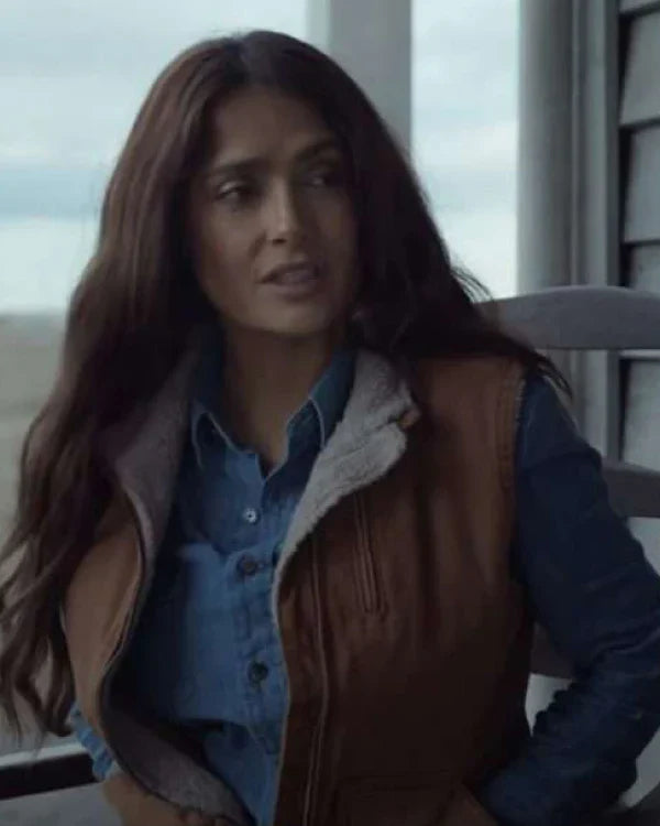 Ajak Eternals 2021 Salma Hayek Brown Cotton Vest