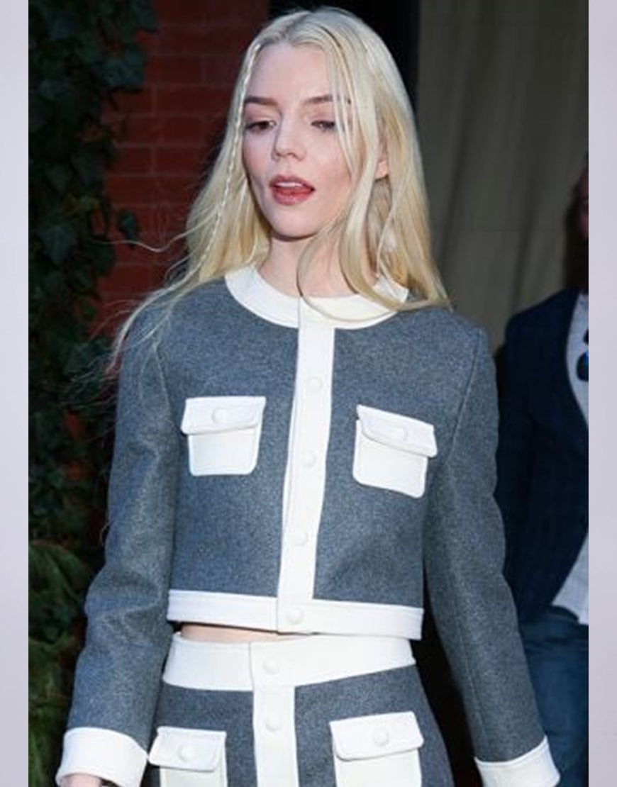 Anya Taylor-Joy Color Blocked Cardigan