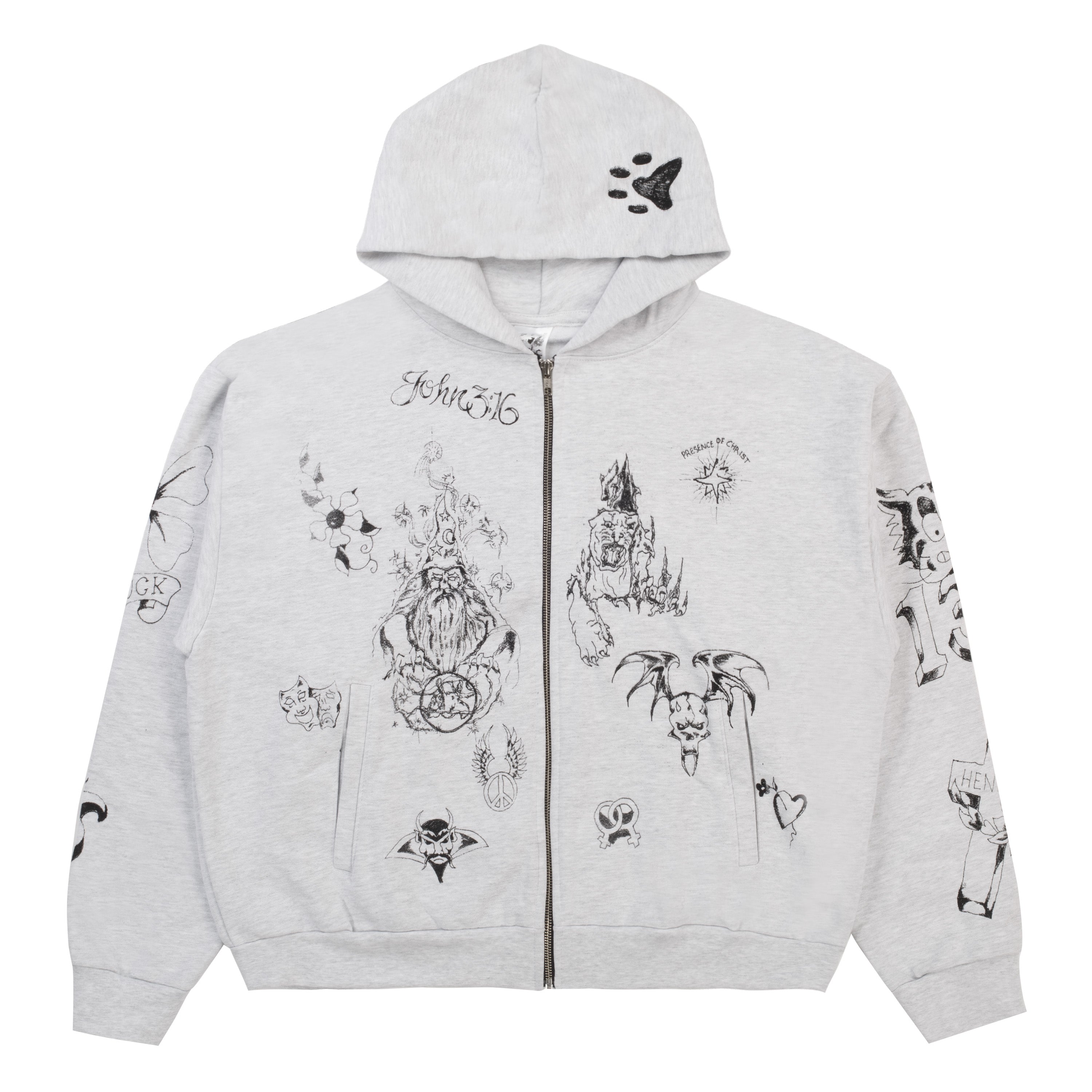 Basketcase Gallery Sailor Zip Up Sweatshirt Heather Grey