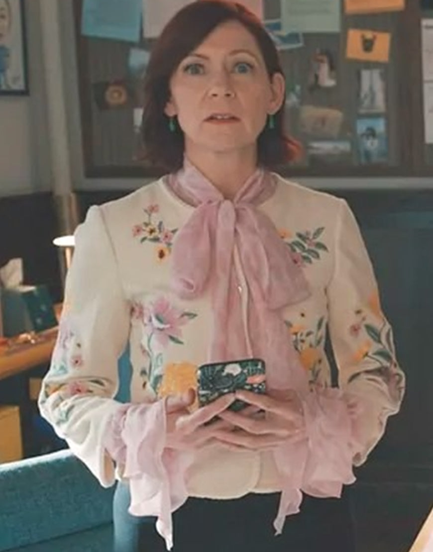 Elsbeth S02 Carrie Preston White Floral Jacket