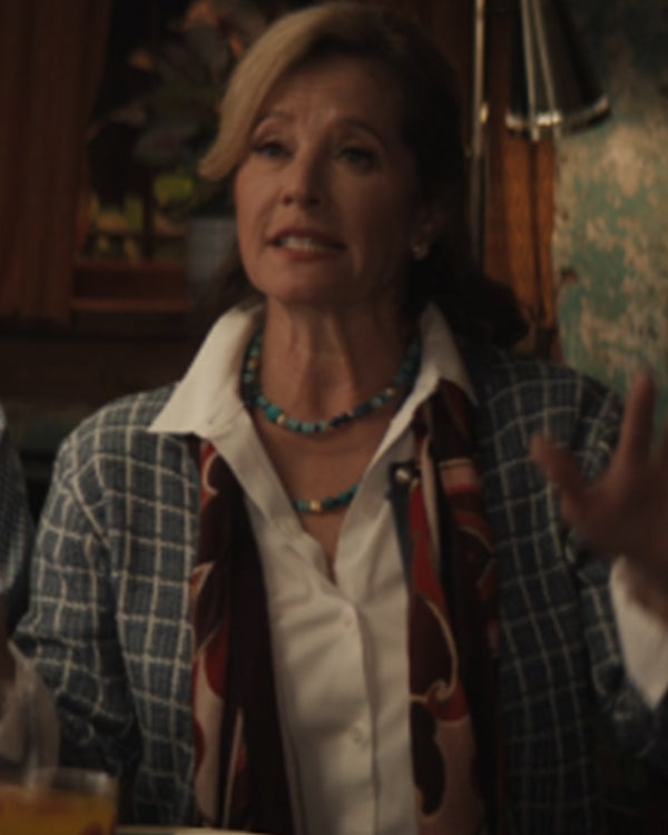 Grosse Pointe Garden Society Nancy Travis Blue Check Cardigan