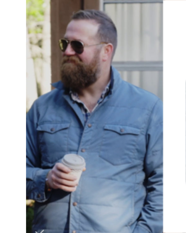 Home Town S09 Ben Napier Blue Quilted Jacket