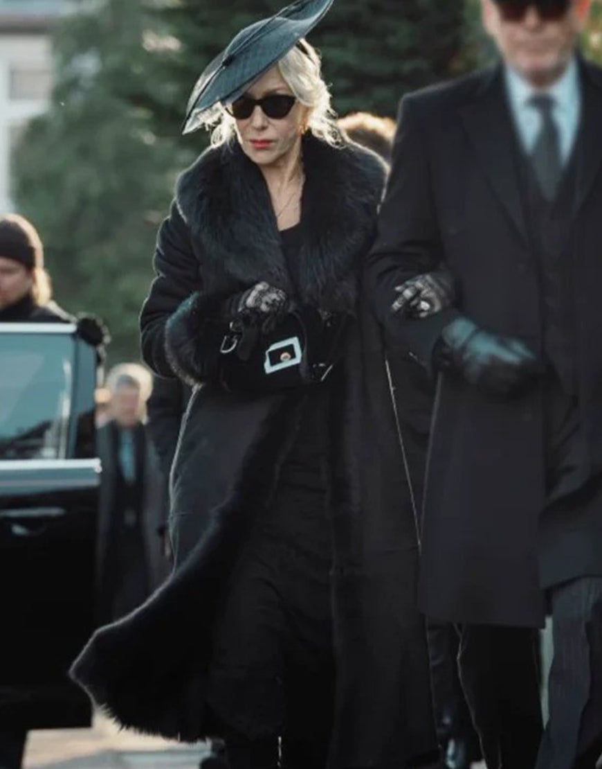 MobLand 2025 Helen Mirren Black Coat