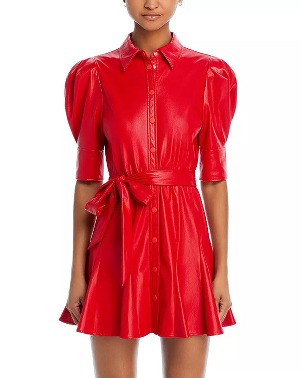 No Good Deed S01 Linda Cardellini Red Leather Dress