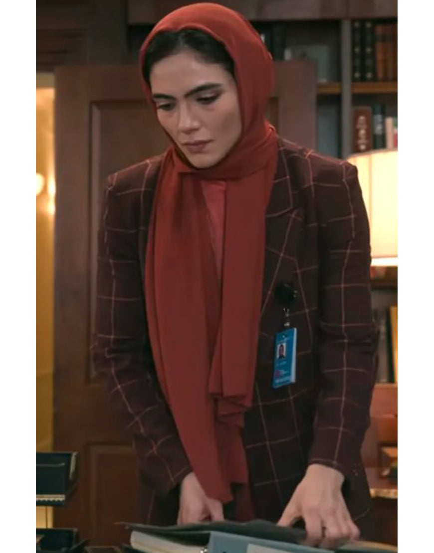 The Night Agent S02 Arienne Mandi Plaid Coat