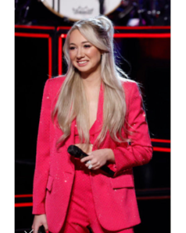 The Voice S26 Christina Eagle Hot Pink Embellished Blazer