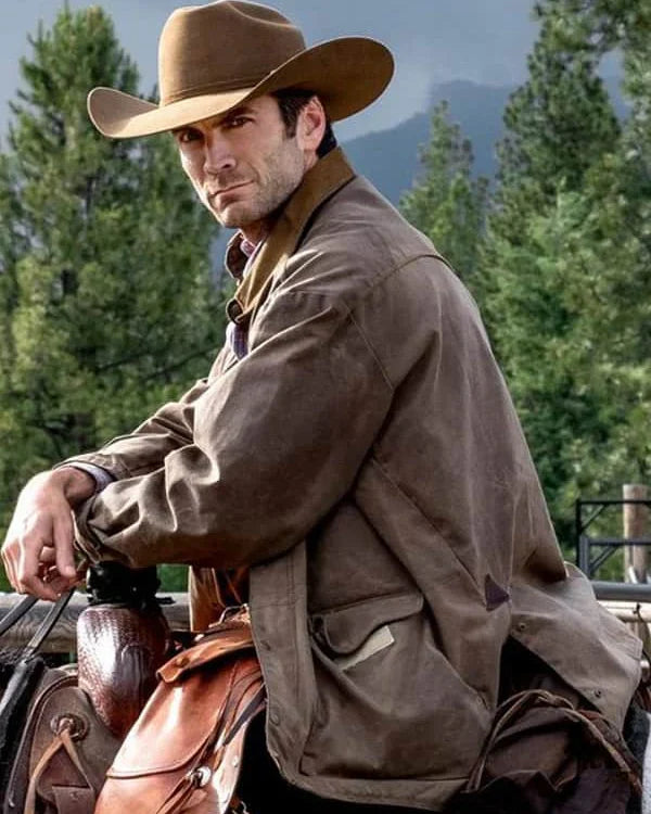 Wes Bentley Yellowstone Jamie Dutton Brown Leather Jacket