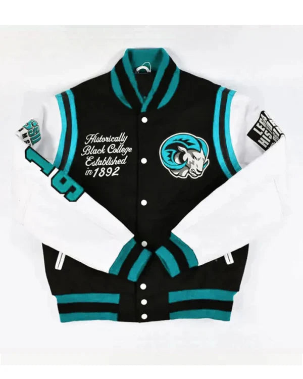 Winston-Salem State University HBCU Motto 2.0 Varsity Black and White Jacket