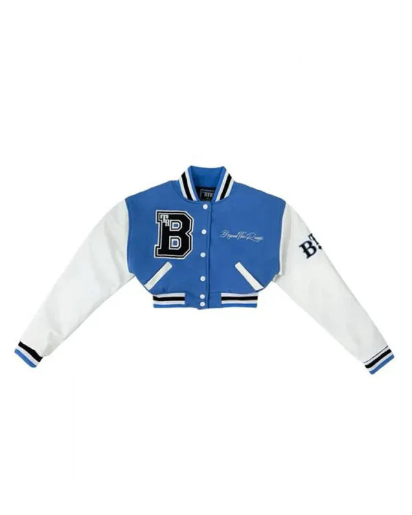 Women’s 1946 Letterman Blue Cropped Jacket