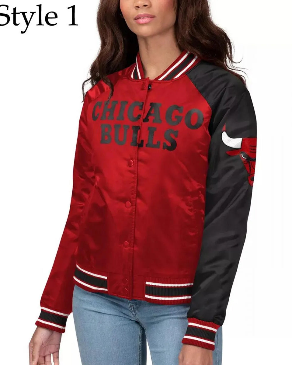 Women’s Varsity Chicago Bulls Satin Jacket