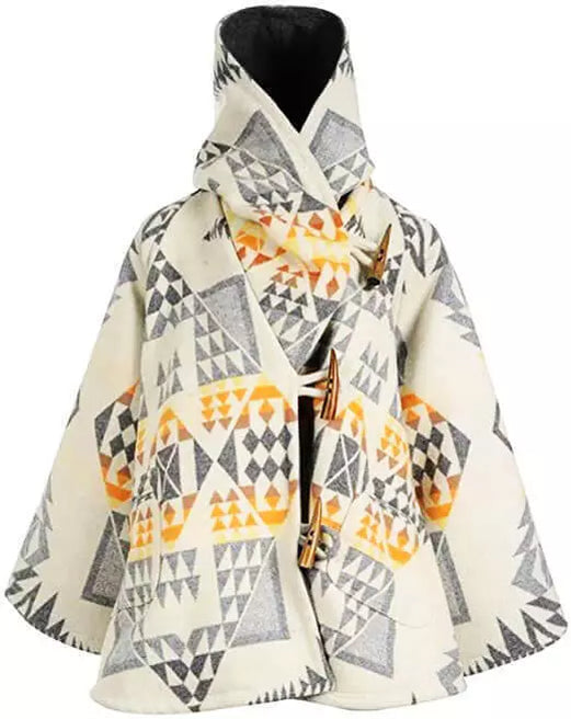Women's Yellowstone Beth Dutton Kelly Reilly White Poncho Blanket Cape Coat
