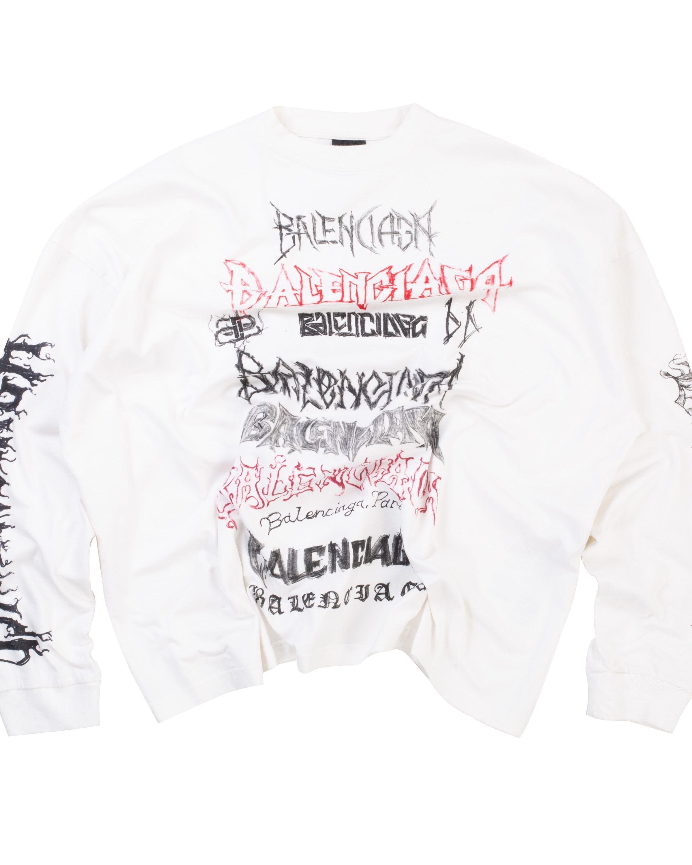Balenciaga Metal Logo Longsleeve White
