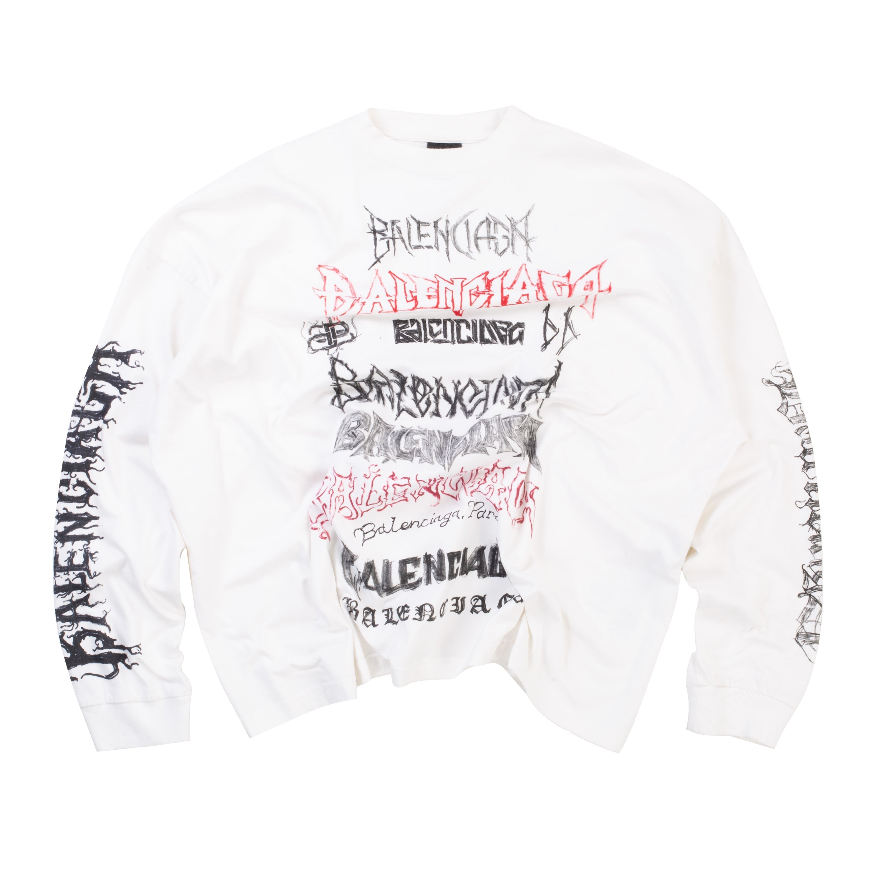 Balenciaga Metal Logo Longsleeve White