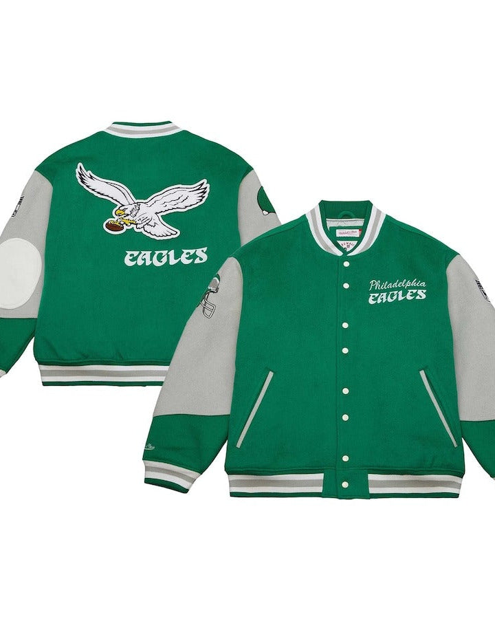 Philadelphia Eagles Mitchell & Ness Kelly Green Varsity Jacket
